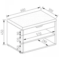 Dulap pentru încălțăminte ML-Mobila ML-5 41.8 x 60.3 x 31.5/ Anthracite/ Anthracite photo 4