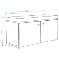 Dulap pentru încălțăminte ML-Mobila ML-9 47 x 90 x 35.1/ Stejar Craft Alb/ Stejar Craft Alb photo 2