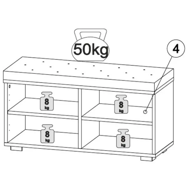 Dulap pentru încălțăminte ML-Mobila ML-9 47 x 90 x 35.1/ Stejar Craft Alb/ Stejar Craft Alb photo 3