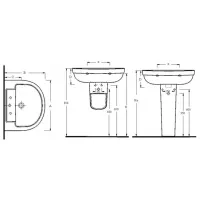 Lavoar Ege Vitrifiye Lagina Oval/ Pe podea/ White photo 2