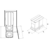 Coș de gunoi Starax S-2392-A 24 l/ Plastic/ Antracit photo 3