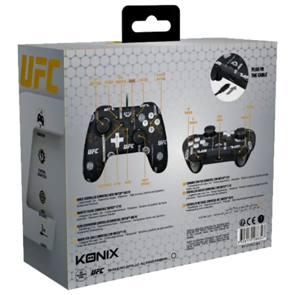 Геймпад Konix UFC Проводная / 18 buttons / Черный photo 5
