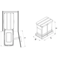 Coș de gunoi Starax S-2571-A 24 l/ Plastic/ Antracit photo 3