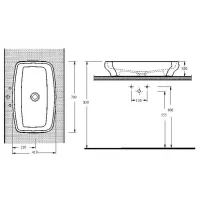 Lavoar Ege Vitrifiye Arna Dreptunghiular/ Deasupra blatului/ White photo 3