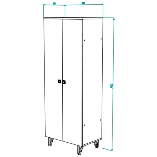 Шкаф Линейный ML-Mobila Mira Nr3 80 x 50см x 210 / ДСП / Белый photo 2
