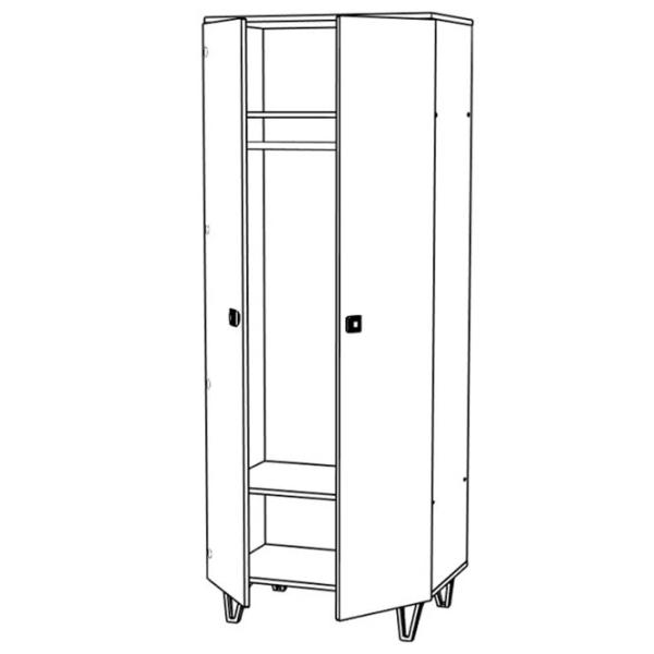 Шкаф Линейный ML-Mobila Mira Nr3 80 x 50см x 210 / ДСП / Белый photo 3