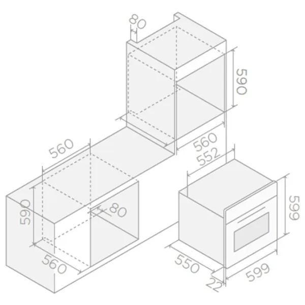 Cuptor încorporabil Elica VIRTUS MULTI 60 TFT BL 3200 W/ Black photo 5