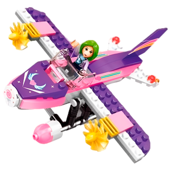 Конструктор Hsanhe 1068020 Самолёт/ Розовый photo 2