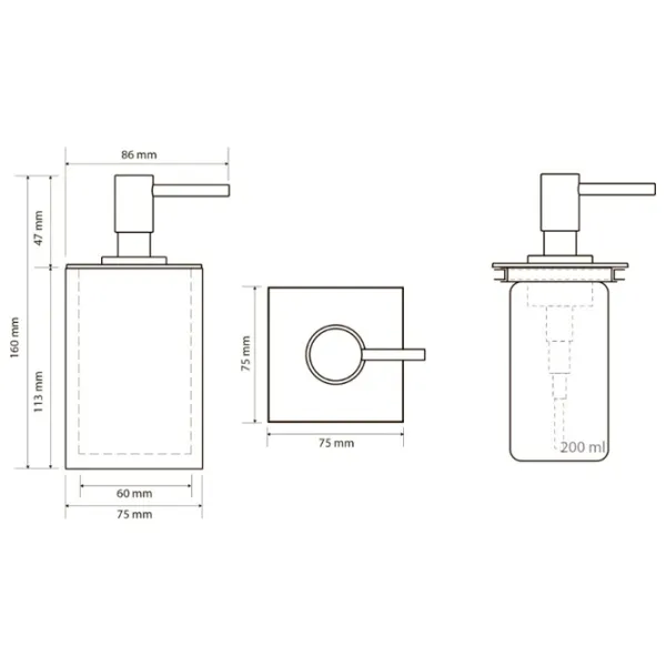 Dozator săpun lichid Bemeta Gamma 0.2l photo 2