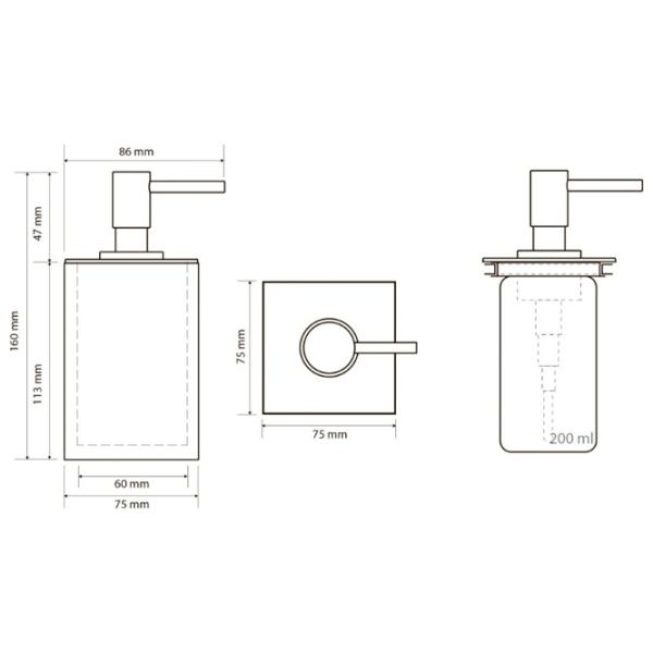Dozator săpun lichid Bemeta Gamma 0.2l photo 2