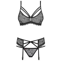 Set lengerie Obsessive Suspender (L/ XL) Black photo 3
