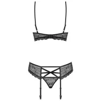 Set lengerie Obsessive Suspender (L/ XL) Black photo 4