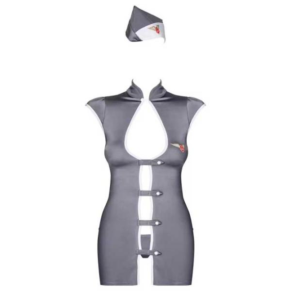 Комплект нижнего белья Obsessive Stewardess (S/ M) Серый photo 3