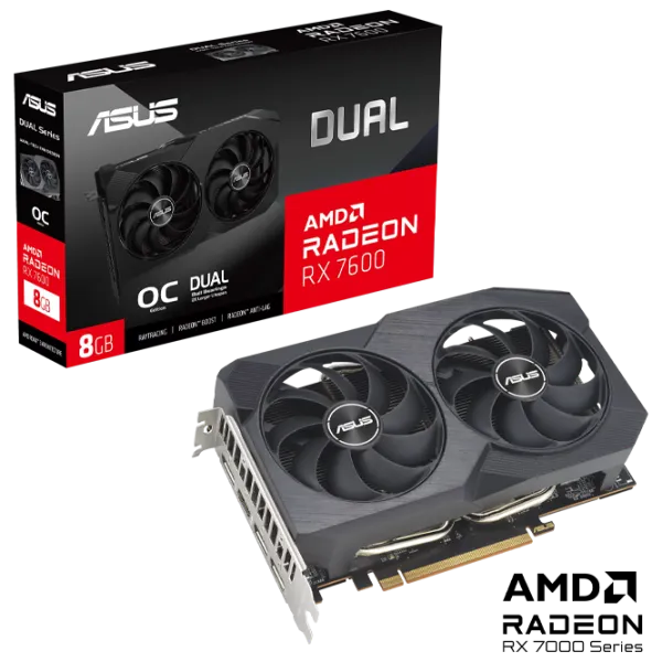 Placă video Asus Radeon RX 7600 XT Dual OC PCI Express x8 4.0 / 8 GB photo 5 Placă video Asus Radeon RX 7600 XT Dual OC PCI Express x8 4.0 / 8 GB photo 5