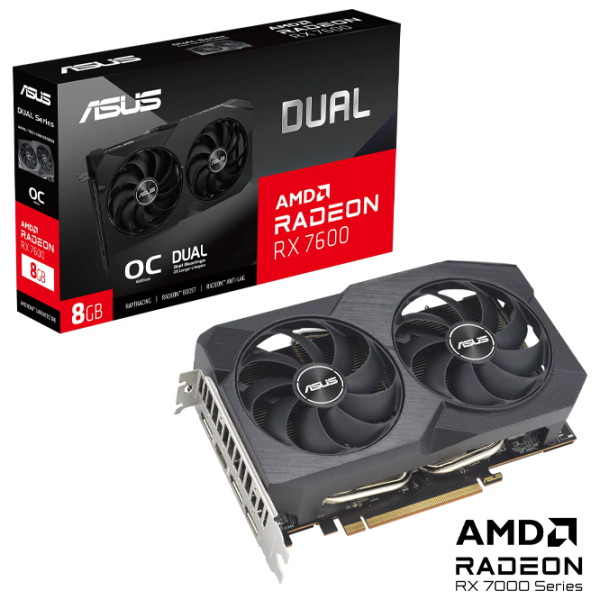 Placă video Asus Radeon RX 7600 XT Dual OC PCI Express x8 4.0 / 8 GB photo 5 Placă video Asus Radeon RX 7600 XT Dual OC PCI Express x8 4.0 / 8 GB photo 5