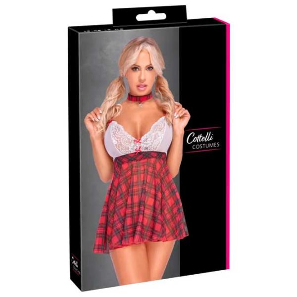 Комплект нижнего белья Cottelli Schoolgirl Plaid (L) Красный photo 6