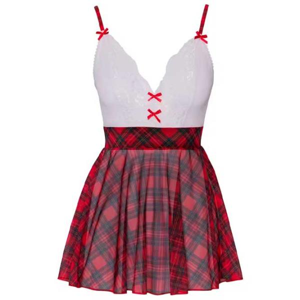 Комплект нижнего белья Cottelli Schoolgirl Plaid (XL) Красный photo 6