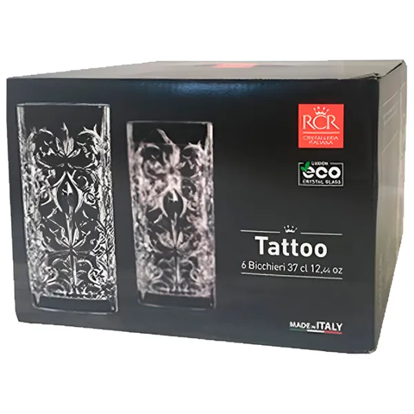 Set de pahare RCR Tattoo 0.37l / Cristal / Transparent photo 3