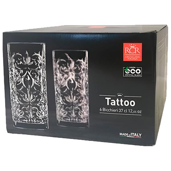 Set de pahare RCR Tattoo 0.37l / Cristal / Transparent photo 3