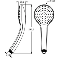 Насадка для душа Ideal Standart IdealRain Soft M1-D100 Пластик/ матовая photo 2