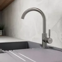 Смеситель для кухни Ferro Camira BCR4 Однорычажный/ поворотный/ Нержавеющая сталь/ Нержавеющая сталь photo 3