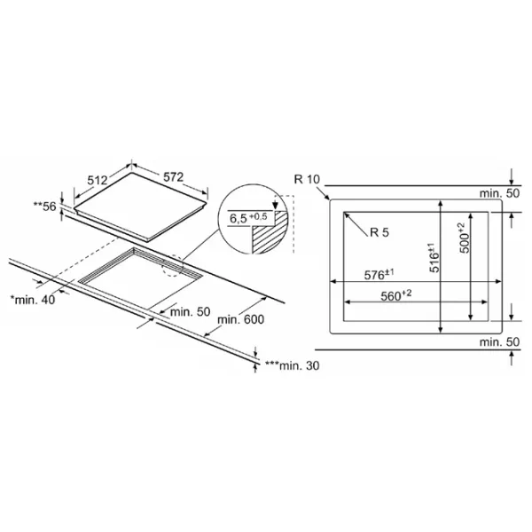 Plită încorporabilă cu inducție Bosch PIE601BB5E Vitroceramică/ Black photo 4