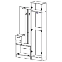 Dulap pentru antreu ML-Mobila ML-8 right PAL/ Stejar Craft Alb photo 2