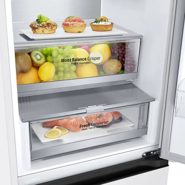 Frigider LG GBV5240DSW cu congelator jos 387 l / 203 cm / White photo 6