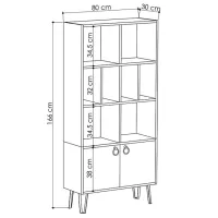 Dulap cu polițe Showdeko Bene Bookcase 166 x 80 x 30/ PAL/ Grey photo 4