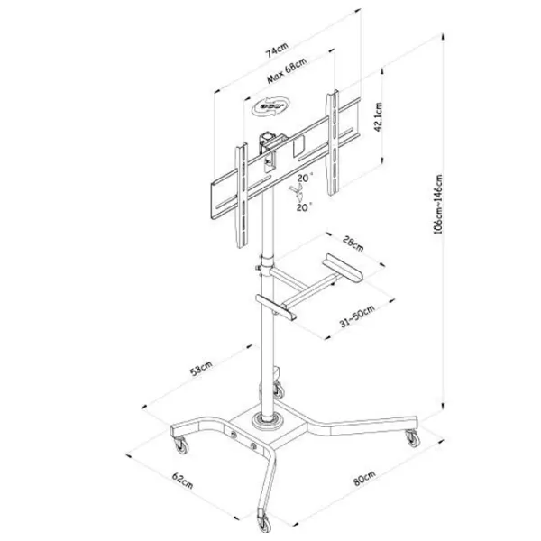 Кронштейн ТВ Reflecta 42P-Shelf VESA 600 x 400 мм photo 4