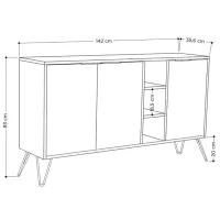 Комод Showdeko Clara 83см x 142см x 35.6см/ ДСП/ Белый photo 4