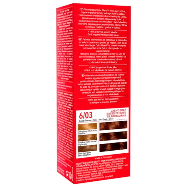 Краска для волос Londa Color 01055682 Код цвета: 6/ 03, 110 мл photo 4