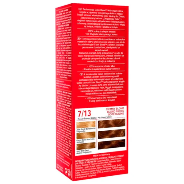 Краска для волос Londa Color 1055683 Код цвета: 7/ 13, 110 мл photo 4 Краска для волос Londa Color 1055683 Код цвета: 7/ 13, 110 мл photo 4