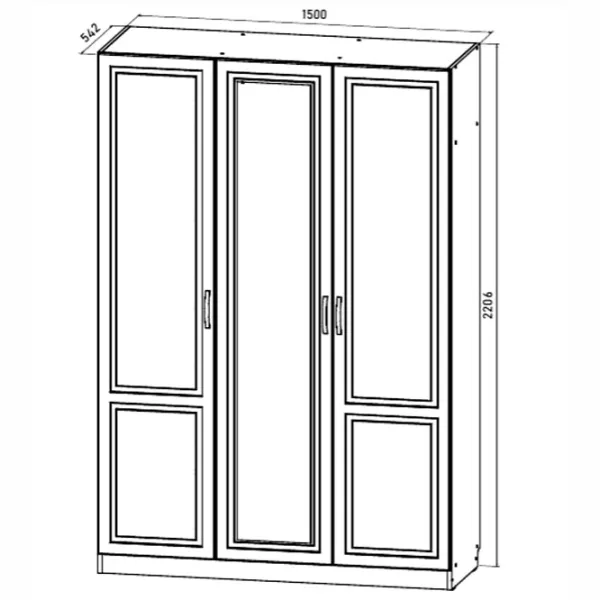 Dulap Linear ML-Mobila Liverpool Nr15 150 x 54.2 x 220.6 / PAL / Ivory photo 2 Dulap Linear ML-Mobila Liverpool Nr15 150 x 54.2 x 220.6 / PAL / Ivory photo 2