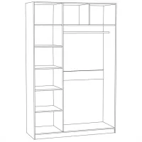 Dulap Linear ML-Mobila Liverpool Nr15 150 x 54.2 x 220.6 / PAL / Ivory photo 3