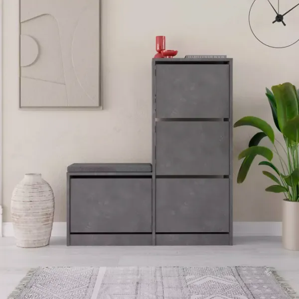 Обувной шкаф Showdeko M.AK.23973.6 118.5см x 104.8см x 26см/ Retro Gray/ Retro Gray photo 3
