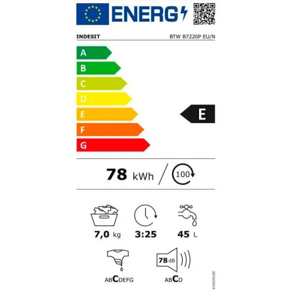 Mașină de spălat Indesit B7220P EU/N 7 kg / 1200 rpm / White photo 5