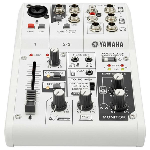 Миксер аналоговый Yamaha AG03 активный/ 20 Гц - 20 кГц/ Белый photo 2