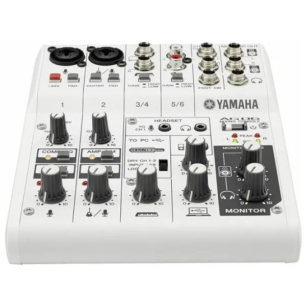 Mixer analog Yamaha AG06 activ/ 20 Hz - 20 kHz/ White photo 2