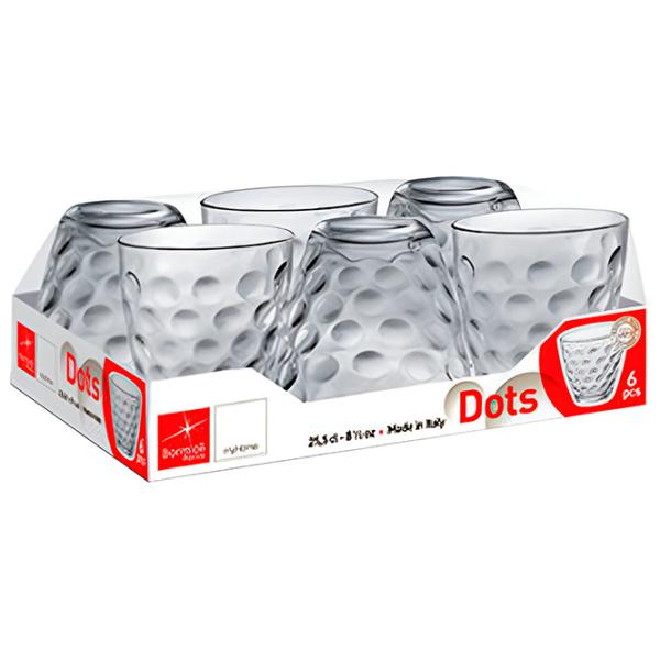 Набор стаканов Bormioli Rocco Dots Acqua 0.26л / Стекло / Прозрачный photo 2 Набор стаканов Bormioli Rocco Dots Acqua 0.26л / Стекло / Прозрачный photo 2