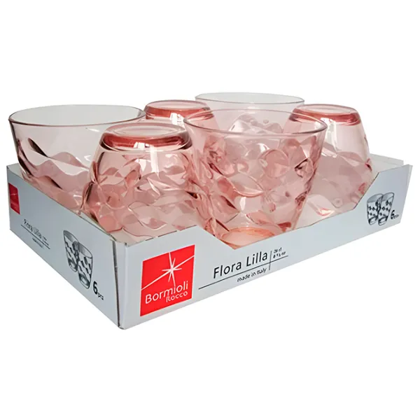 Set de pahare Bormioli Rocco Flora Acqua 0.26l / Sticlă / Purple photo 2 Set de pahare Bormioli Rocco Flora Acqua 0.26l / Sticlă / Purple photo 2