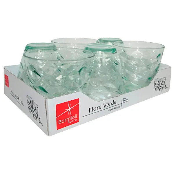 Set de pahare Bormioli Rocco Flora Acqua 0.26l / Sticlă / Green photo 2 Set de pahare Bormioli Rocco Flora Acqua 0.26l / Sticlă / Green photo 2