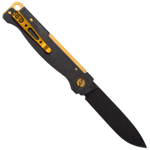 Cuțit Boker Plus Atlas Black Brass StoneWash 01BO859 de buzunar/ Sandvik 12C27 photo 2