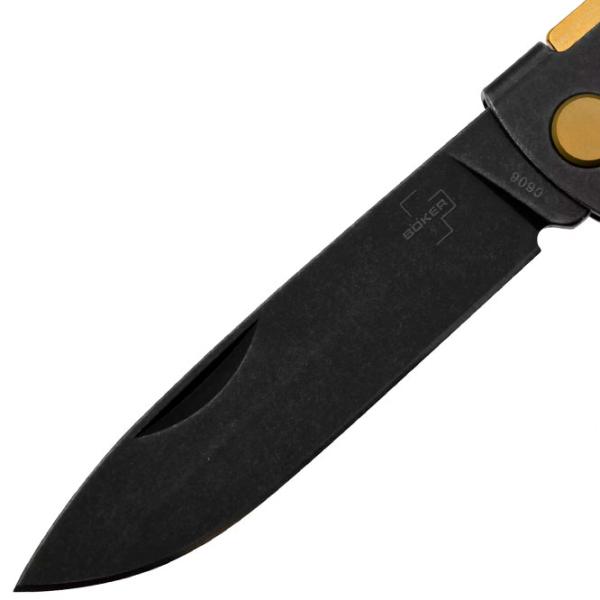 Cuțit Boker Plus Atlas Black Brass StoneWash 01BO859 de buzunar/ Sandvik 12C27 photo 4