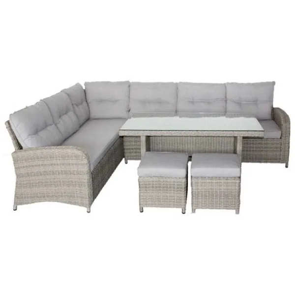 Set mobilă terasă Gardina Grup Touareg Ratan artificial/ Sticlă/ Rattan artificial/ Gray photo 2
