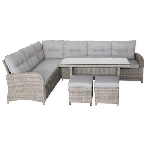 Set mobilă terasă Gardina Grup Touareg Ratan artificial/ Sticlă/ Rattan artificial/ Gray photo 2