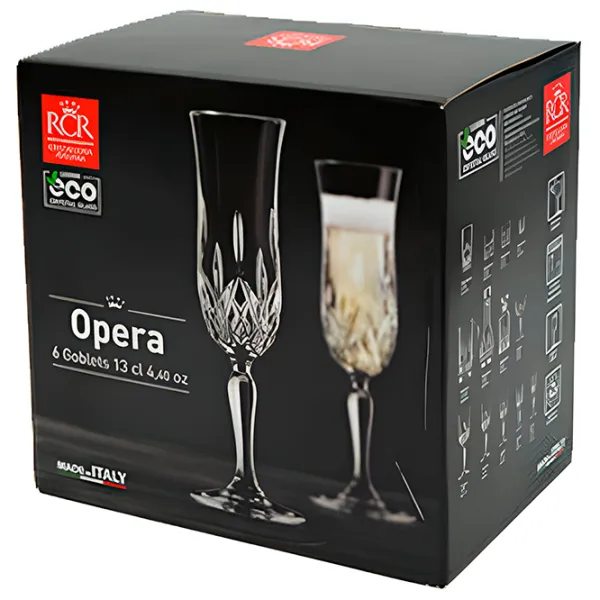 Набор стаканов RCR Opera 0.13л / Хрусталь / Прозрачный photo 4
