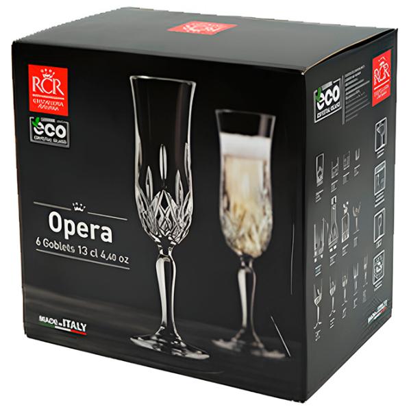 Набор стаканов RCR Opera 0.13л / Хрусталь / Прозрачный photo 4