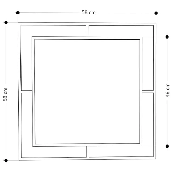 Oglindă Leve Corner Metal/ Pătrată photo 2