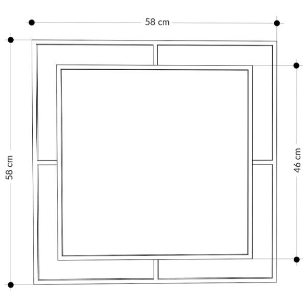 Oglindă Leve Corner Metal/ Pătrată photo 2